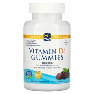 Вітамін D3 Nordic Naturals Vitamin D3 Gummies, 120 жувальних таблеток для підтримки кісток, зубів та м'язів