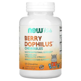 Дитячий пробіотик NOW BerryDophilus 2 Billion, 120 жувальних таблеток - Ягоди