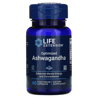 Натуральна добавка Life Extension Ashwagandha, 60 вегакапсул