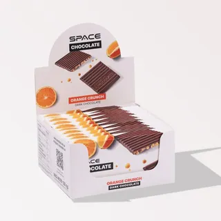 Блок темного шоколаду Spacefood Space Chocolate Orange Crunch, 10*25 грам - Апельсин