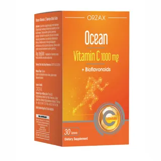 Вітамін С Orzax Ocean Vitamin C 1000 mg, 30 таблеток для підтримки імунної системи