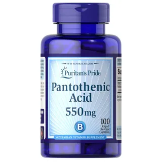 Вітаміни та мінерали Puritan's Pride Pantothenic Acid 550 mg, 100 капсул