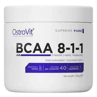 Амінокислота BCAA OstroVit BCAA 8:1:1, 200 грам - Без смаку