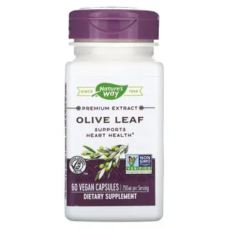 Екстракт оливи Nature's Way Olive Leaf Premium Extract, 60 капсул для підтримки серця та імунної системи