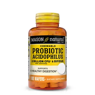 Пробіотики і пребіотики Mason Natural Probiotic Acidophilus with Bifidus 2 Billion CFU, 100 жувальних таблеток