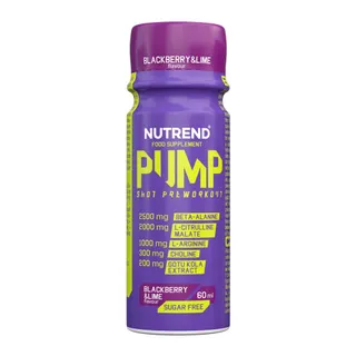 Передтренувальник без кофеїну Nutrend Pump Shot, 60 мл - Ожина-лайм