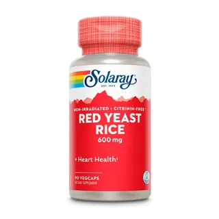 Червоний дріжджовий рис Solaray Red Yeast Rice 600 mg, 90 вегакапсул