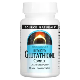 Натуральна добавка Source Naturals Reduced Glutathione Complex, 100 льодяників - Апельсин