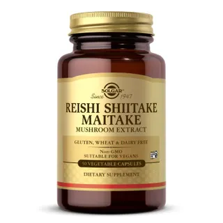 Натуральна добавка Solgar Reishi Shiitake Maitake Mushroom Extract, 50 вегакапсул