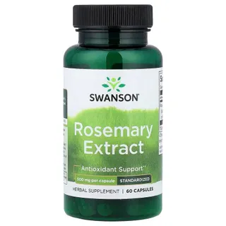 Стандартизований екстракт розмарину Swanson Rosemary Extract 500 mg, 60 капсул