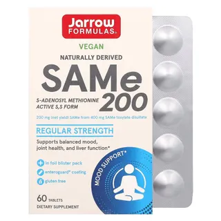 S-аденозил L- метіонін Jarrow Formulas SAMe 200 mg, 60 таблеток для підтримки функції печінки та суглобів