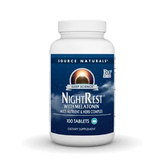 Вечірній комплекс з мелатоніном Source Naturals Sleep Science NightRest with Melatonin, 100 таблеток