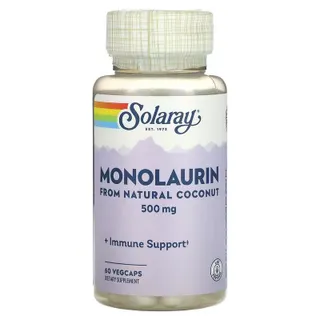 Натуральна добавка Solaray Monolaurin 500 mg, 60 вегакапсул