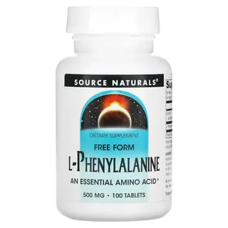 L-фенілаланін Source Naturals L-Phenylalanine 500 mg, 100 таблеток