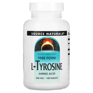 L-тирозин Source Naturals L-Tyrosine 500 mg, 100 таблеток для концентрації уваги
