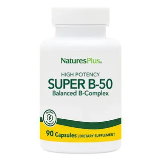Комплекс вітамінів В Natures Plus Super B-50, 90 вегакапсул