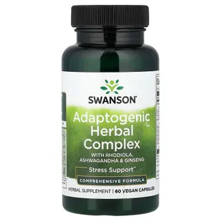 Рослинний комплекс Swanson Adaptogenic Herbal Complex, 60 капсул для боротьби зі стресом