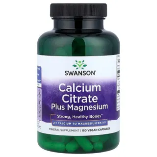 Вітаміни та мінерали Swanson Calcium Citrate Plus Magnesium, 150 капсул