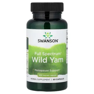 Дикий ямс Swanson Wild Yam 400 mg Full Spectrum, 60 капсул