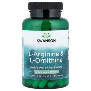Л-Аргінін і Л-Орнітин Swanson L-Arginine & L-Ornithine, 100 капсул