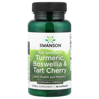 Трав’яний комплекс Swanson Turmeric, Boswellia & Tart Cherry Full Spectrum, 60 капсул