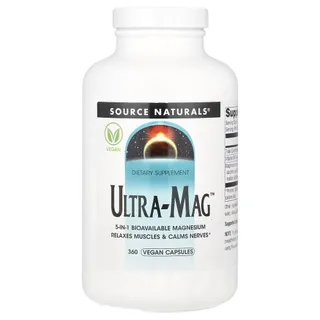 Комплекс магнию Source Naturals Ultra-Mag, 360 вегакапсул з п'яти форм