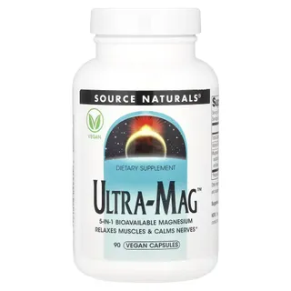 Комплекс магнию Source Naturals Ultra-Mag, 90 вегакапсул з п'яти форм