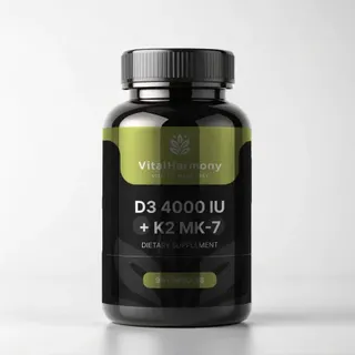 Вітамінний комплекс VitalHarmony Vitamin D3 4000 + K2 MK-7, 90 капсул