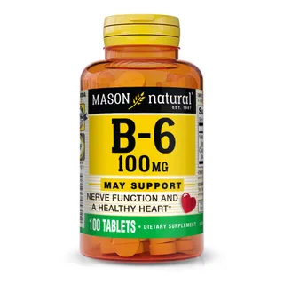 Вітаміни та мінерали Mason Natural Vitamin B6 100 mg, 100 таблеток