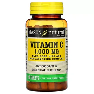 Вітаміни та мінерали Mason Natural Vitamin C 1000 mg with Rose Hips and Bioflavonoids Complex, 90 таблеток