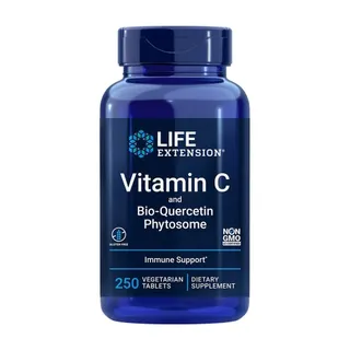 Вітамін С і фітосома біо-кверцетину Life Extension Vitamin C and Bio-Quercetin Phytosome, 250 таблеток для підтримки серцево-судинної системи