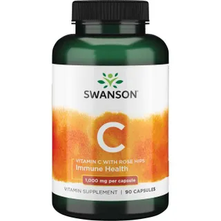 Вітаміни та мінерали Swanson Vitamin C 1000 mg with Rose Hips, 90 капсул