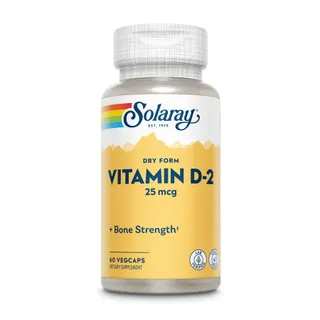 Ергокальциферол Solaray Vitamin D2 25 mcg Dry, 60 вегакапсул