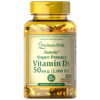 Вітаміни та мінерали Puritan's Pride Vitamin D3 2000 IU, 200 капсул