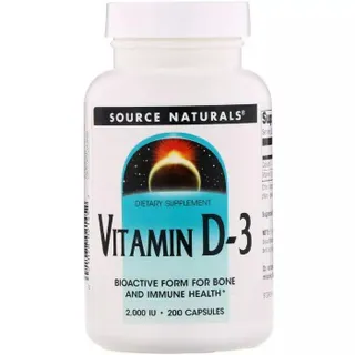 Вітаміни та мінерали Source Naturals Vitamin D3 2000 IU, 200 капсул