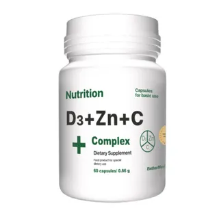 Вітаміни та мінерали EntherMeal D3 + Zinc + С Complex, 60 капсул
