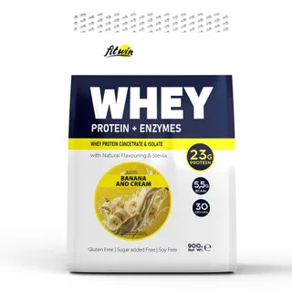 Протеїн FitWin Whey Protein + Enzymes, 900 грам - Банан із вершками