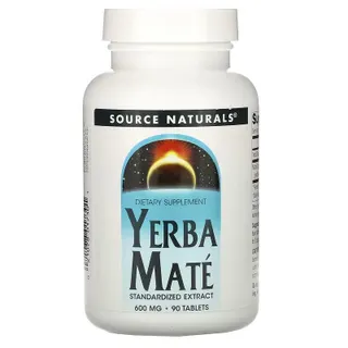 Натуральна добавка Source Naturals Yerba Mate 600 mg, 90 таблеток