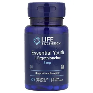 Екстракт меліси та L-теанін Life Extension Essential Youth L-Ergothioneine 5 mg, 30 вегакапсул