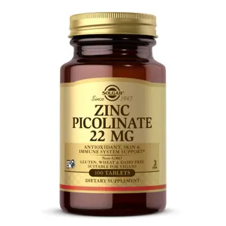 Вітаміни та мінерали Solgar Zinc Picolinate 22 mg, 100 таблеток