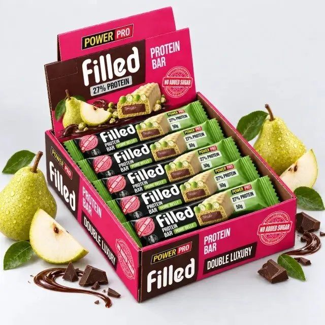 Протеїновий батончик Power Pro Filled Protein Bar 27% No Added Sugar, 10*50 грам - Пуар Бель