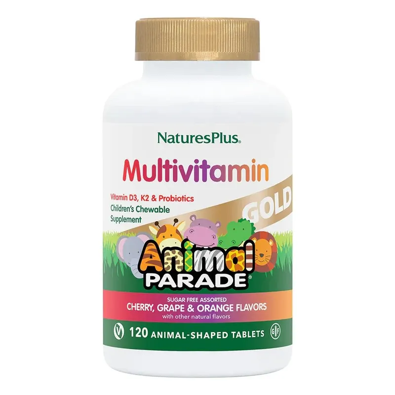 Вітаміни та мінерали Natures Plus Animal Parade Animal Parade GOLD Multivitamin Children’s Chewables, 120 жувальних таблеток - Асорті