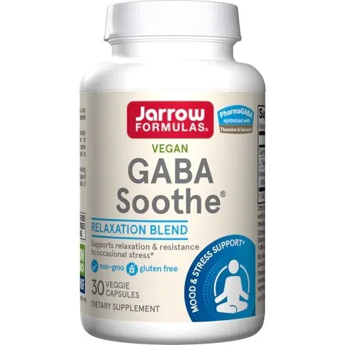 Гамма-аміномасляної кислоти Jarrow Formulas GABA Soothe, 30 вегакапсул для підтримки розумової концентрації