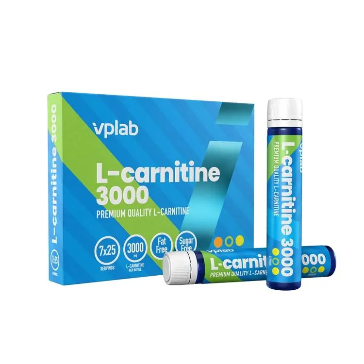 Жироспалювач VPLab L-Carnitine 3000 mg, 7*25 мл цитрус