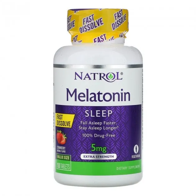 Мелатонін Natrol Melatonin 5mg Fast Dissolve, 150 таблеток