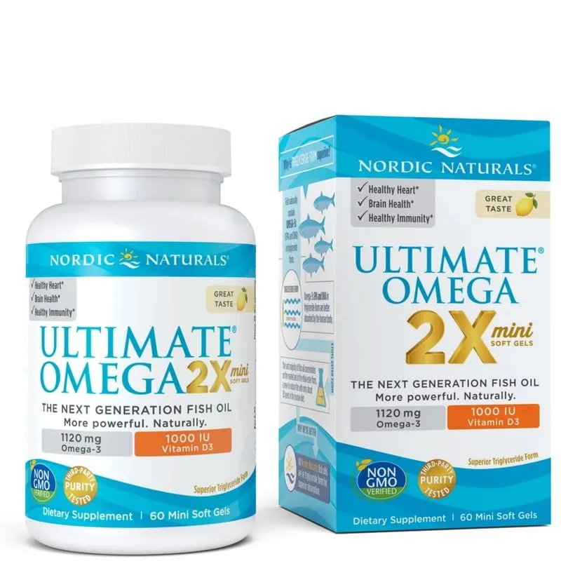 Жирні кислоти Nordic Naturals Ultimate Omega 2X with Vitamin D3, 60 міні капсул