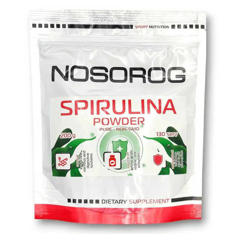 Натуральна добавка Nosorog Spirulina, 200 грам