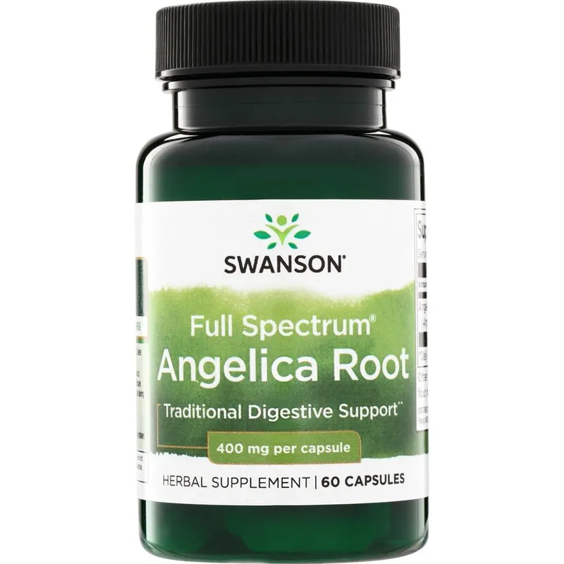 Корінь дягелю Swanson Angelica Root 400 mg Full Spectrum, 60 капсул