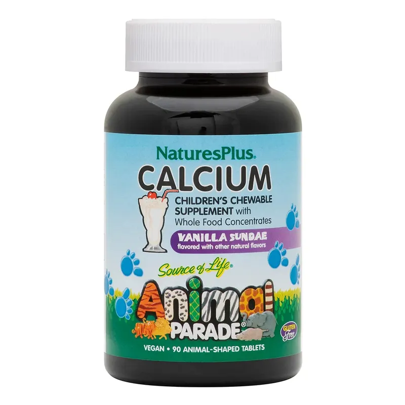 Вітаміни та мінерали Natures Plus Animal Parade Calcium Children’s Chewables, 90 жувальних таблеток ваніль