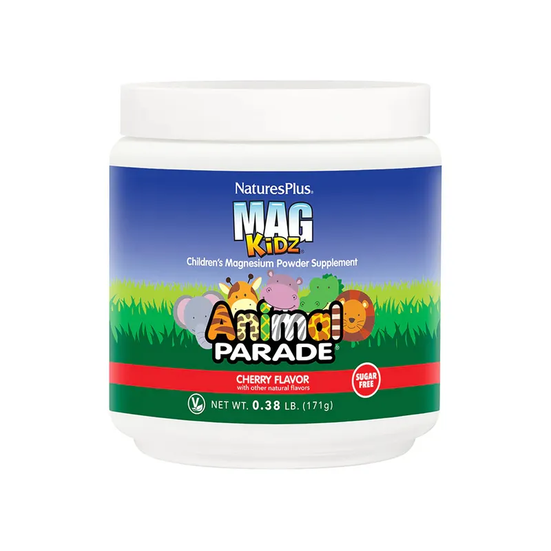 Вітаміни та мінерали Natures Plus Animal Parade MagKidz Magnesium Sugar Free, 171 грам - Вишня